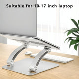 Adjustable Laptop Stand - Aluminum Alloy Desktop Riser - Grey - 45-Degree Angle