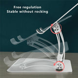 Adjustable Laptop Stand - Aluminum Alloy Desktop Riser - Grey - Rear View