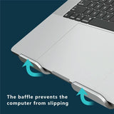 Adjustable Laptop Stand - Aluminum Alloy Desktop Riser - Grey - Low Angle