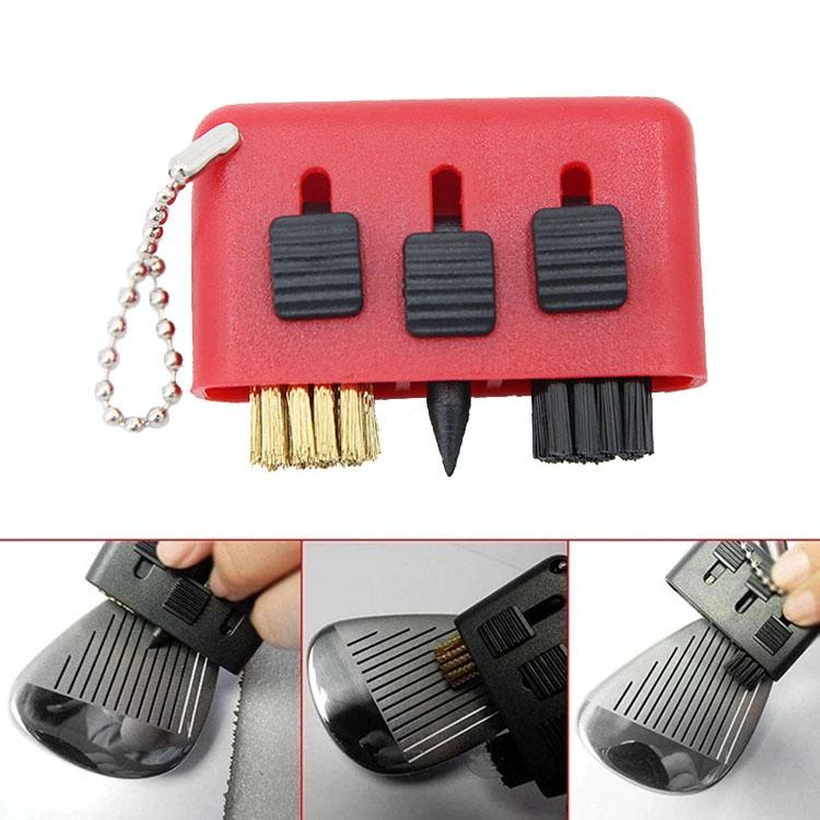 3-piece Portable Golf Groove Cleaning Brush - Blue