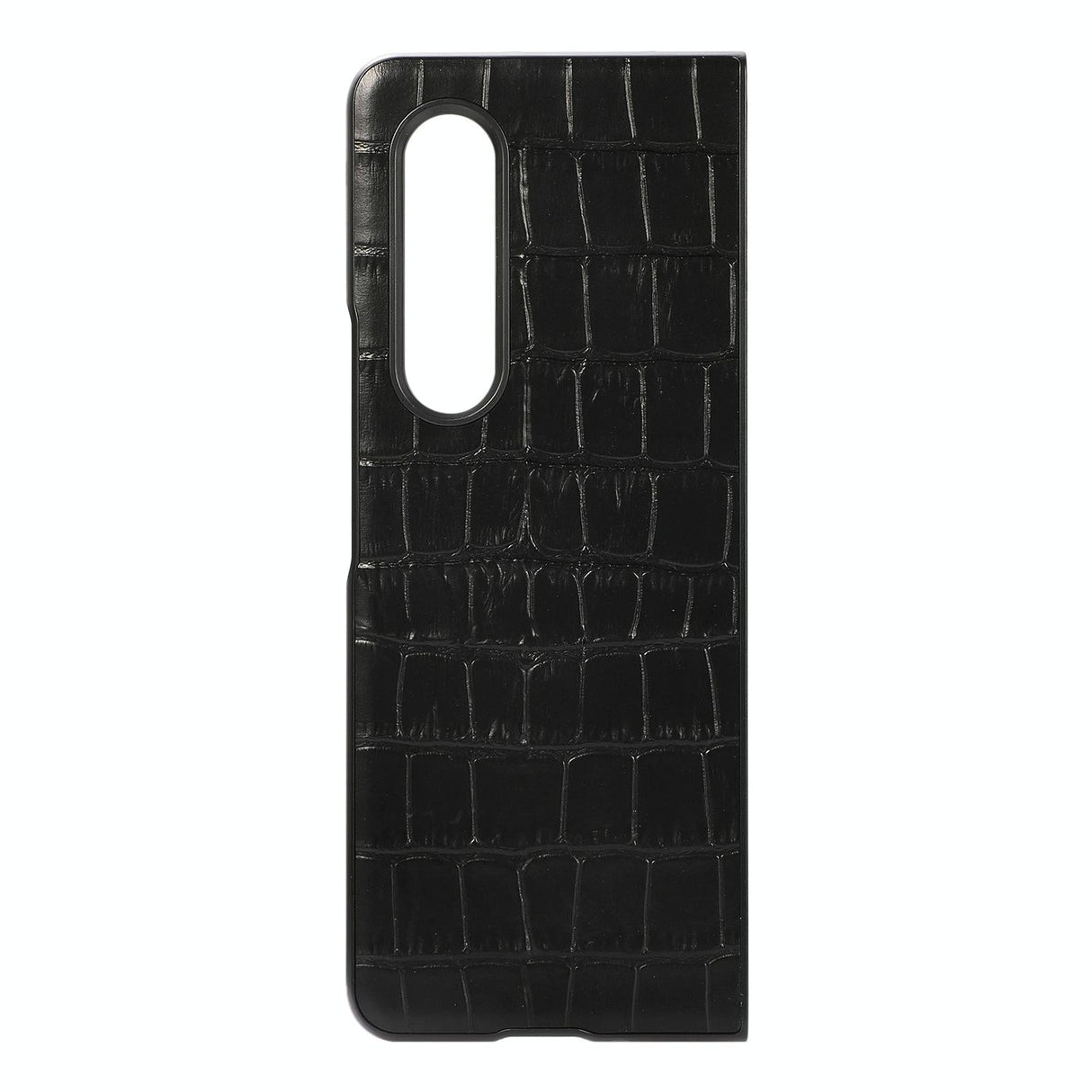 For Samsung Galaxy Z Fold4 5G Genuine Leather Crocodile Texture Phone Case - Blue