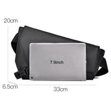 Waterproof Men Crossbody Backpack Gray - Top-Down View