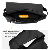 Waterproof Men Crossbody Backpack Gray - Rear View