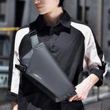 Waterproof Men Crossbody Backpack Gray - Extra Image