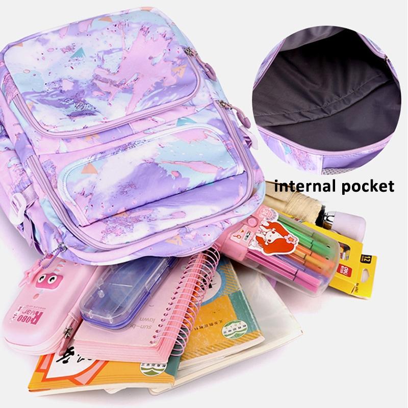 Backpack Set with Lunch Bag & Pencil Case for Kids - Purple