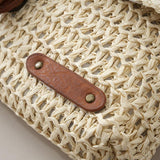 Vintage Crossbody Straw Bag For Women - Beige - 45-Degree Angle