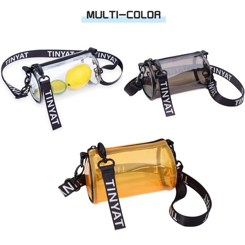 Transparent Pvc Mini Messenger Bag For Women - Black