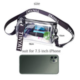 Transparent Pvc Mini Messenger Bag For Women - Black - Close-Up Angle