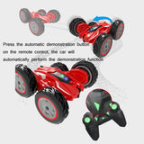 High-speed Double-sided Rc Car for Stunts and Off-road Tumbling - Blue - Rear View