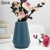 2-piece Plastic Vase for Creative Flower Arrangements - Milk White - Front View