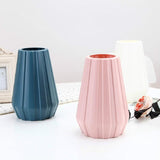 2-piece Plastic Vase for Creative Flower Arrangements - Milk White - 45-Degree Angle