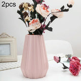 2-piece Plastic Vase for Creative Flower Arrangements - Milk White - Rear View