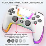 Wireless Bluetooth Grip for Ps4 with Dazzling Colour Light - Pink
