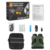 3 Ips Screen Digital Night Vision Binoculars with 3 Display - Green