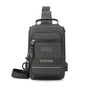 USB Chest Outdoor Shoulder Messenger Bag For Men With Charging Port - Grey
