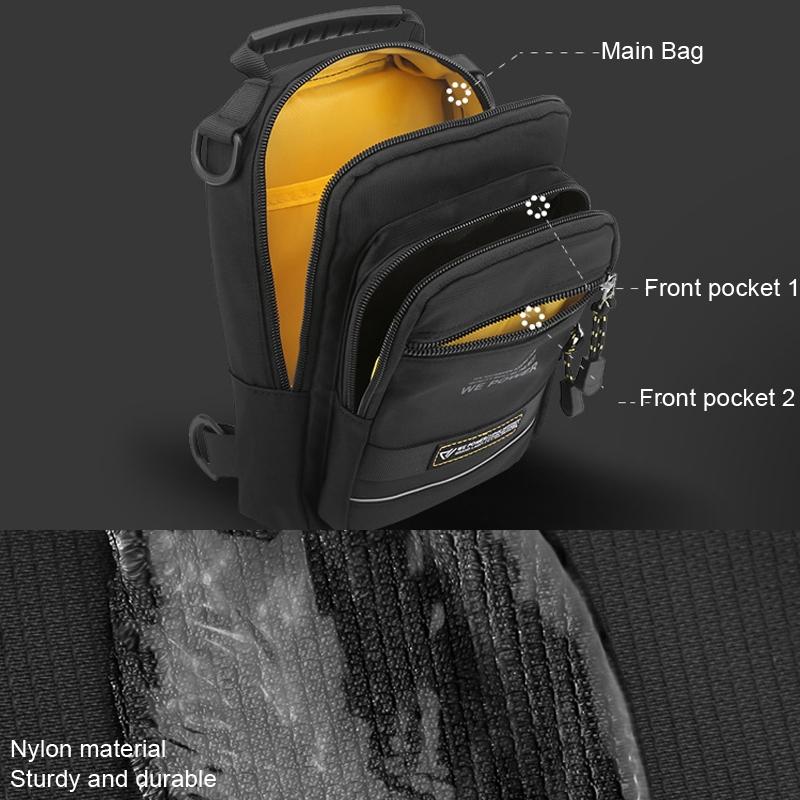 USB Chest Outdoor Shoulder Messenger Bag For Men With Charging Port - Grey