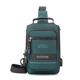 USB Chest Outdoor Shoulder Messenger Bag For Men With Charging Port - Grey