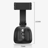 Smart 360 Degree Live Video Recording Desktop Stabilizer - Black - Top-Down View