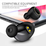 Mini Invisible Tws Bluetooth 5.0 Earphones with Charging Box & Mic - White - 45-Degree Angle