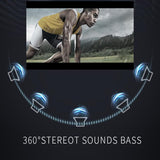 Mini Invisible Tws Bluetooth 5.0 Earphones with Charging Box & Mic - White - Rear View