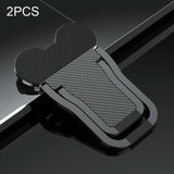 Foldable Metal Laptop Stand - Set of 2 - Black - Front View