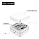 Mini Touch Control Wireless Earbuds with Charger Box - Hifi Bluetooth Tws - White - Rear View
