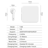 Mini Touch Control Wireless Earbuds with Charger Box - Hifi Bluetooth Tws - White