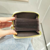 Cute Bear Print Multi Slot Card Holder Anti Degaussing Design - Green - Rear View