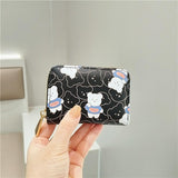 Cute Bear Print Multi Slot Card Holder Anti Degaussing Design - Green - Extra Image