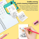 Instant Camera for Kids with Dual-lens Mini Print Green Dinosaur Design - Pink Cat No Card - Low Angle