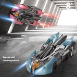 Electric Remote Control Wall Climbing Car for Kids - Mini Toy - Red Flame Handle Rc Edition - Side View
