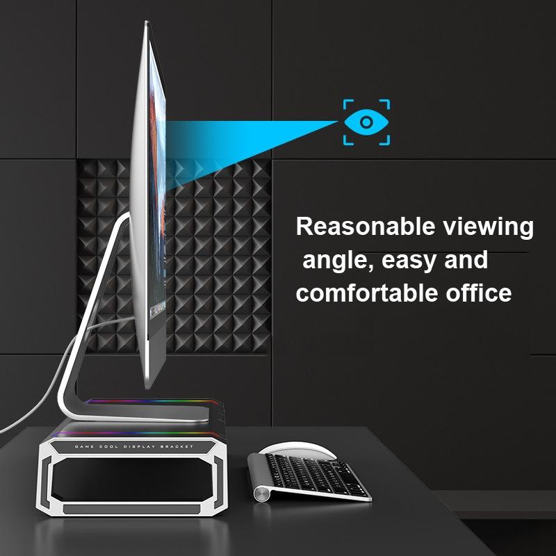 Foldable Laptop Stand with Rgb Lighting & Usb Expansion - Monitor Rack - Obsidian Black