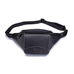 Large Capacity Cowhide Waist Bag For Men - Yellow Brown