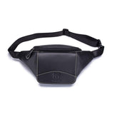 Large Capacity Cowhide Waist Bag For Men - Yellow Brown