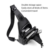 Men Outdoor Chest Bag Messenger Bag - Grey - Top-Down View