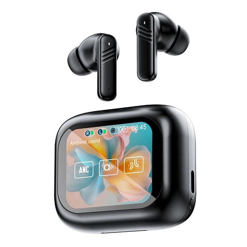Wireless Bluetooth Earphones with Touch Screen Anc and Dual Noise Reduction - White