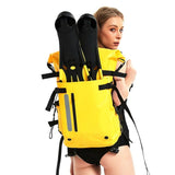 Waterproof Diving Fins Bag Scuba Swimming Backpack - Yellow - Rear View