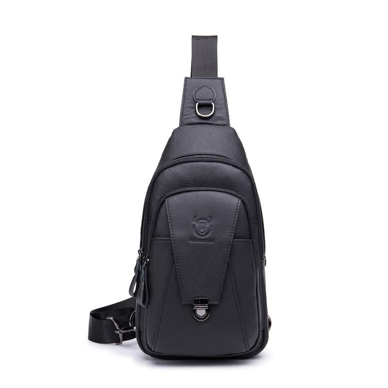 Men Leather Multi Function Shoulder Bag - Brown