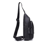 Men Leather Multi Function Shoulder Bag - Brown
