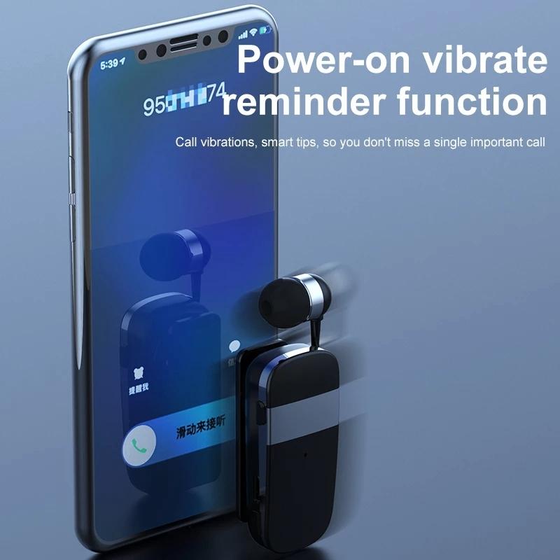 Wireless Bluetooth Earphone with Vibration Reminder for Phone - White