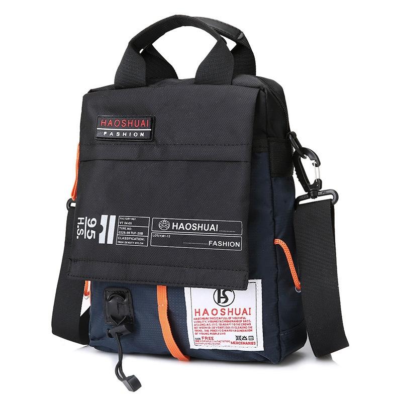 Waterproof Men Crossbody Bag Outdoor Cloth Sling For Hands Free Convenience - Black