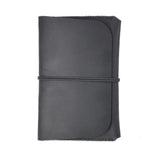 Retro Passport Wallet For Travel Crazy Horse Skin - Black