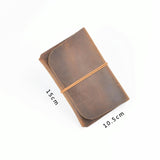 Retro Passport Wallet For Travel Crazy Horse Skin - Black - Side View