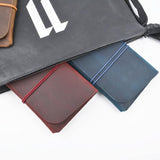 Retro Passport Wallet For Travel Crazy Horse Skin - Black - Rear View