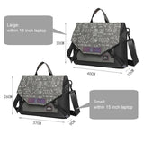 Anti-drop Crossbody Laptop Bag - Fits 13.3-16 Inch - Airbag Protection - Black Gray Equation - Top-Down View