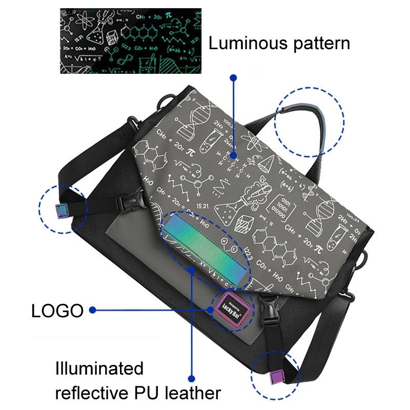 Anti-drop Crossbody Laptop Bag - Fits 13.3-16 Inch - Airbag Protection - Black Gray Equation