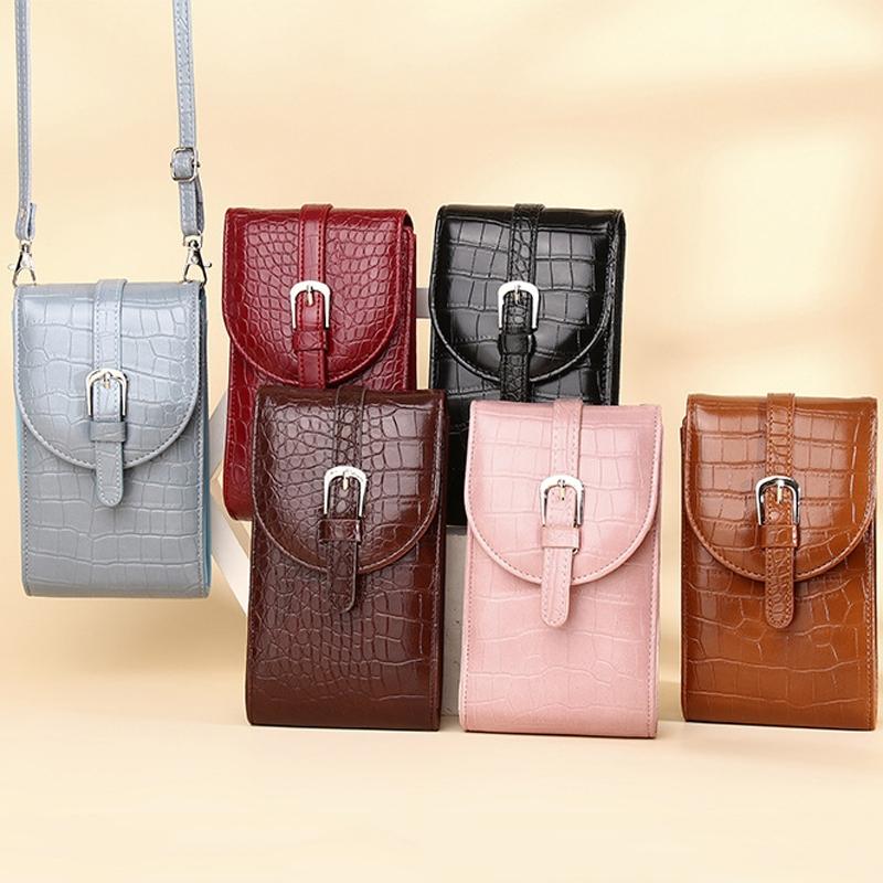 Stylish Crocodile Print Shoulder Bag - Blue