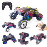 6-wheeled Stunt Car with 2.4g Remote Control - Single Rc - Red - Side View