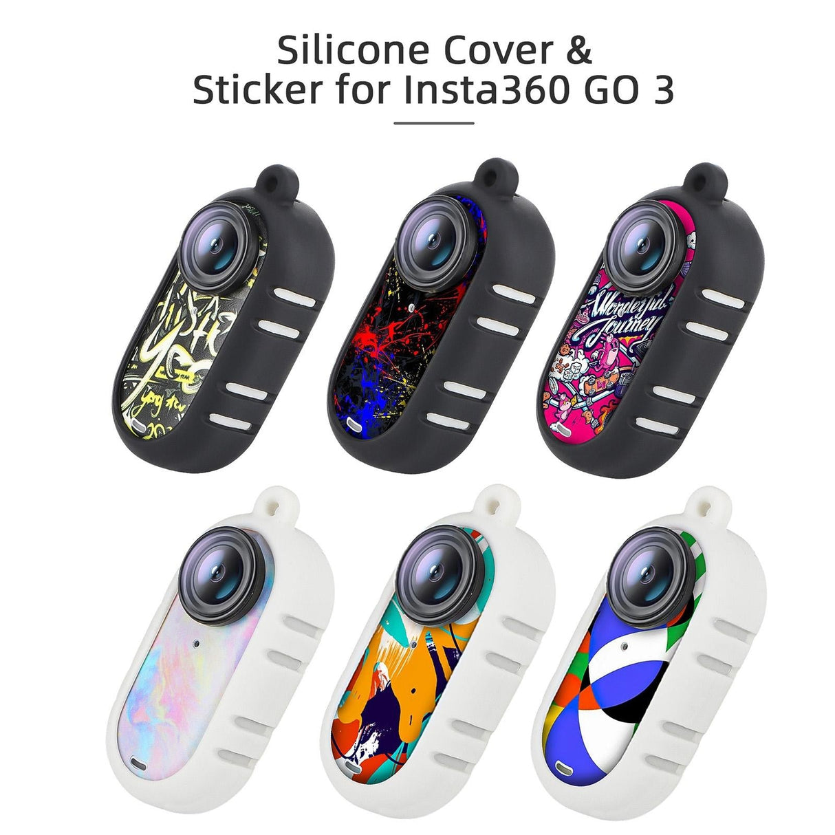 Insta360 Go 3 Silicone Case with Cooling Skin and Neck Strap - Black