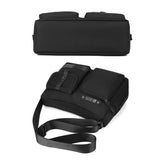 Crossbody Shoulder Bag For Casual Men Outdoor Functionality - Grey - Top-Down View